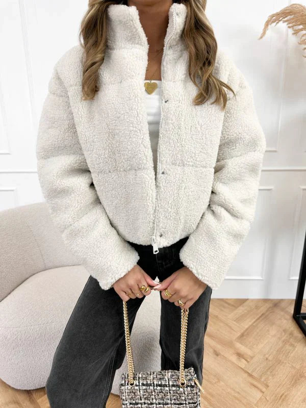 High Neck Fleece Zip Jacket