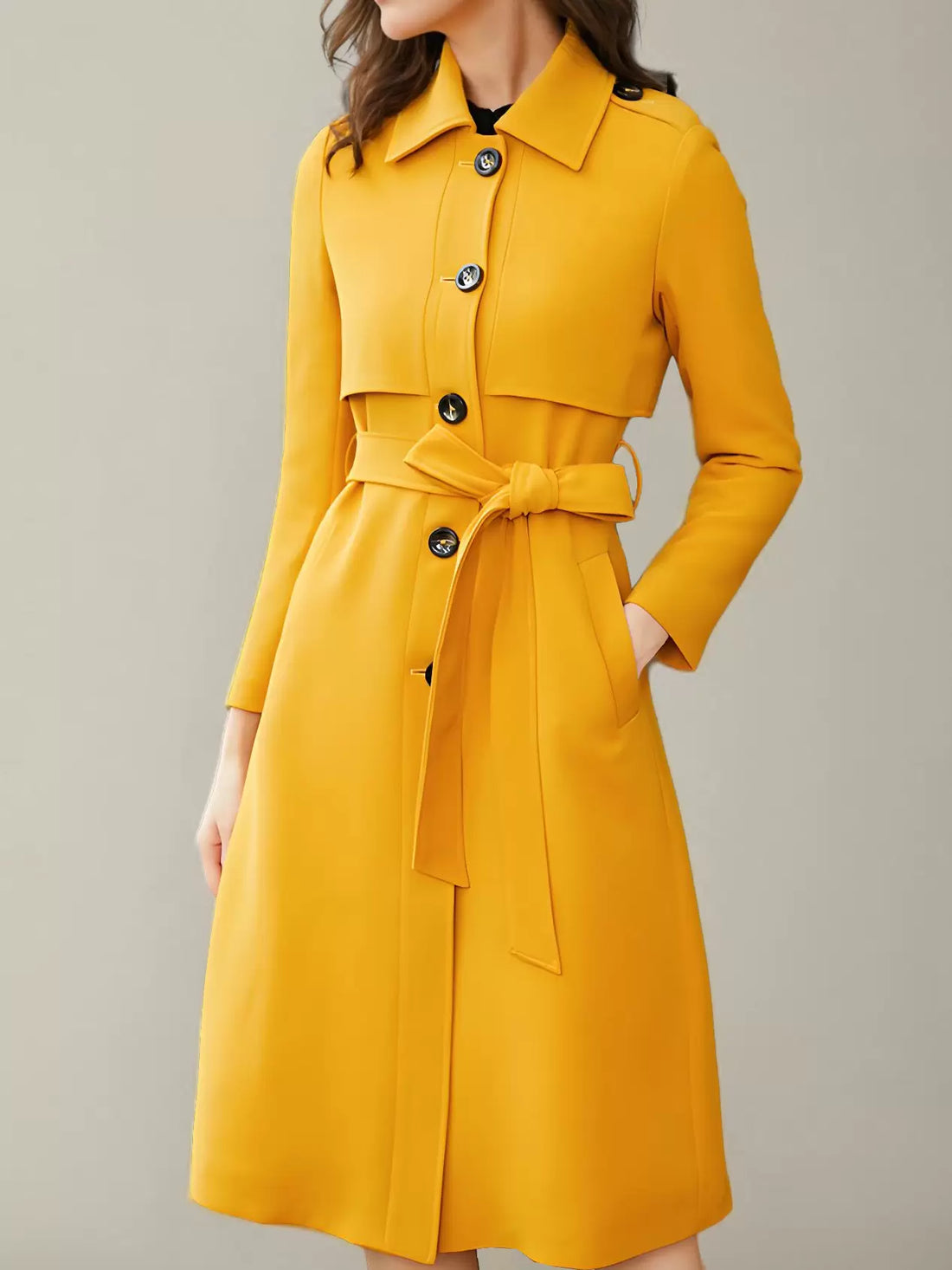 Maxim trenchcoat met omgeslagen kraag