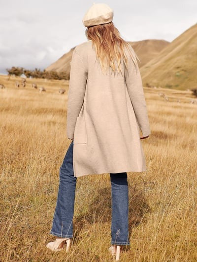 Structured Knit Lapel Cardigan