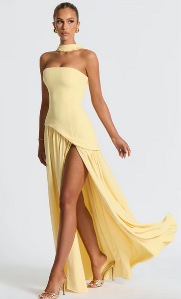 Lemon Chiffon Maxi-jurk