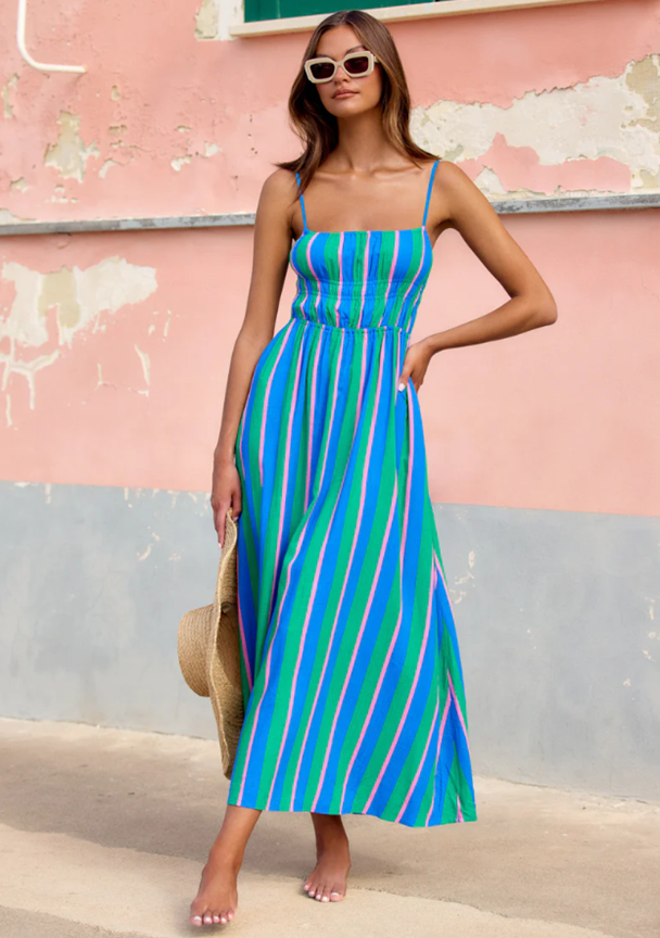 Coastal Breeze Peppermint Stripe-jurk