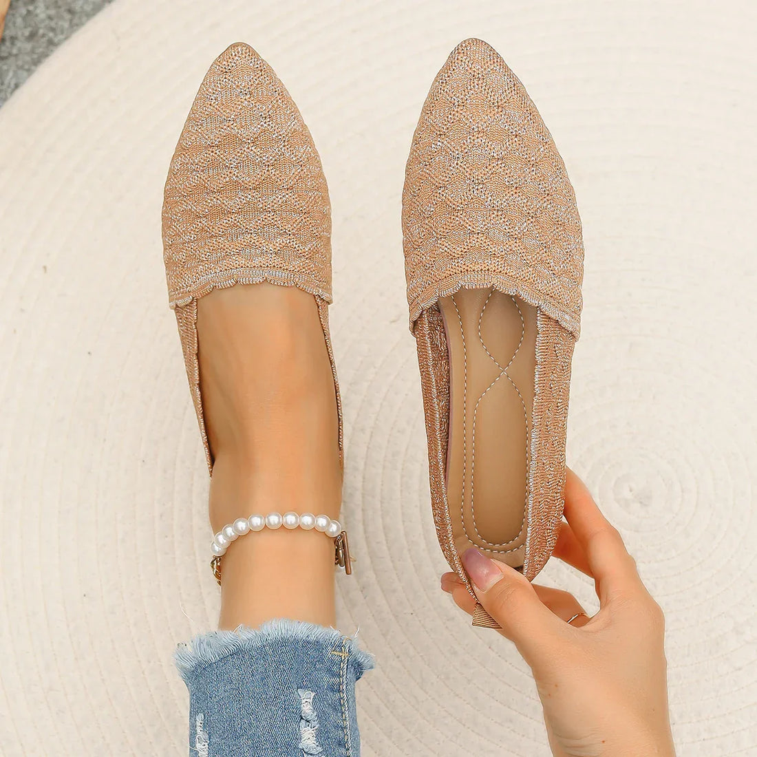 Woven Pointed Ballet Flats