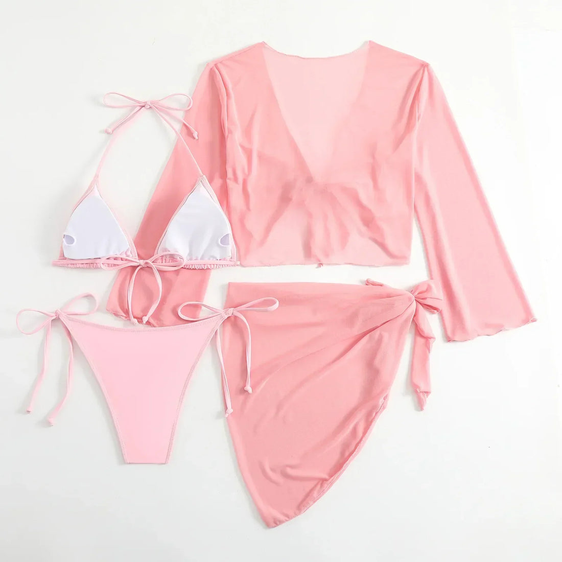 Roze 4-delige bikiniset