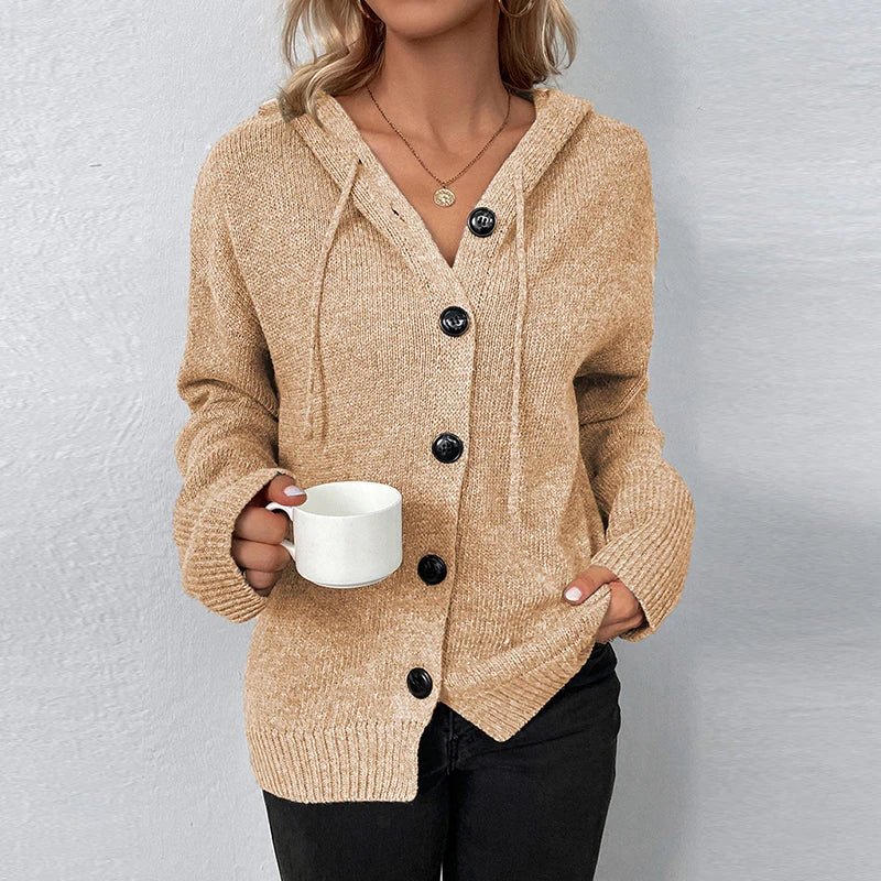 Relaxed Knit Hooded Cardigan