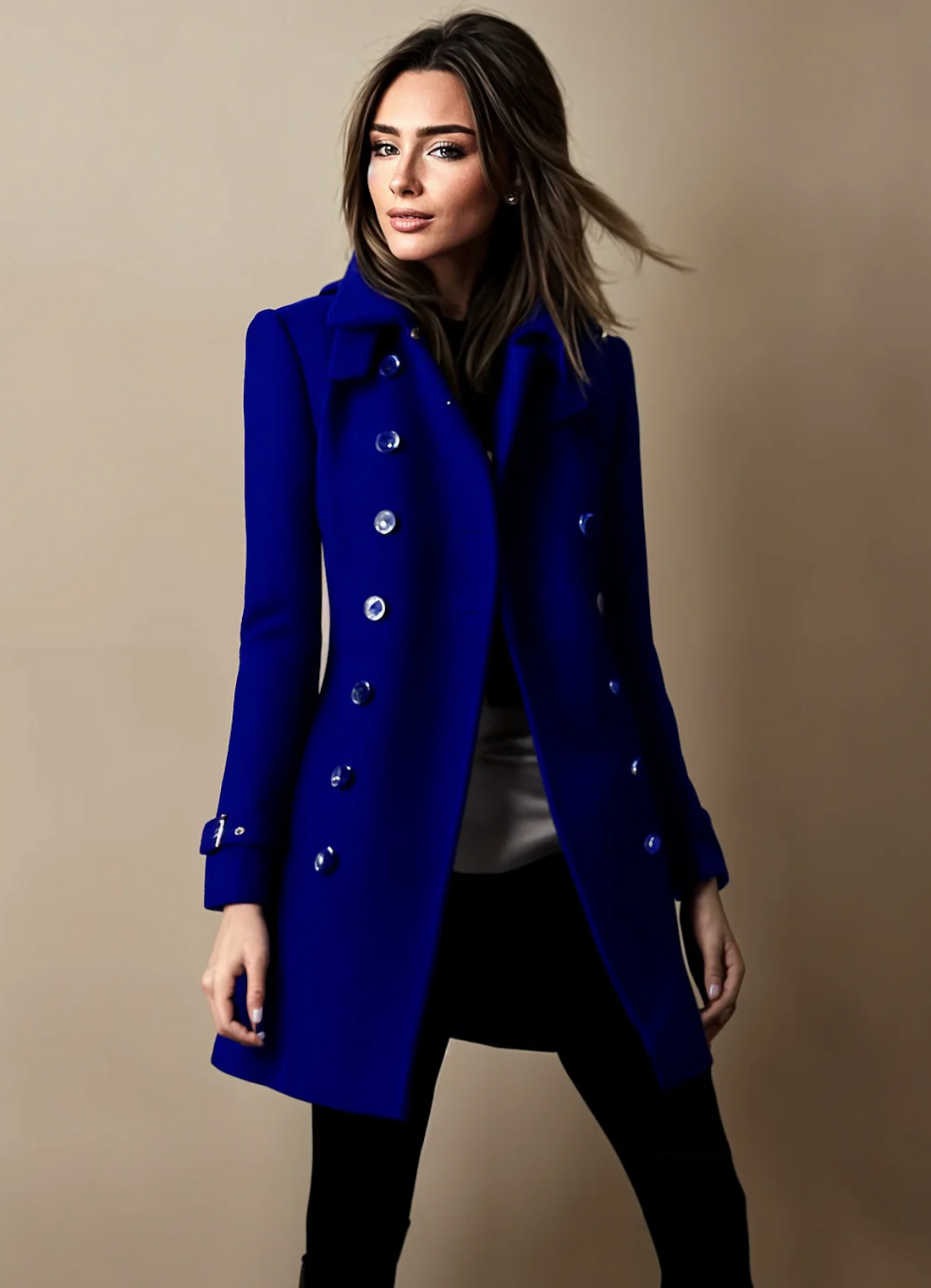 Classic Double-Breasted Tailored Coat