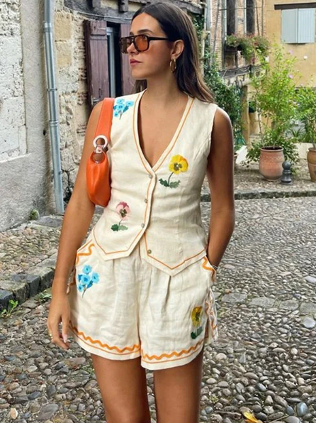 Lulu bloemenborduursel vestset