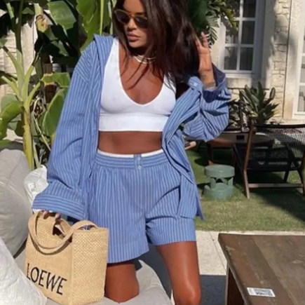 Gianna gestreepte tweedelige set