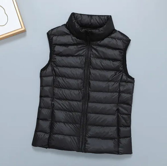 Matte Black Quilted Puffer Vest