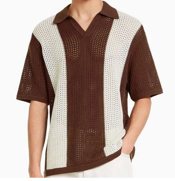 Elias Hollow gebreid poloshirt