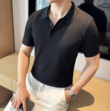 Nico Zacht Gebreid Poloshirt