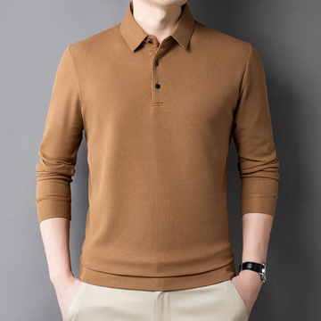 Liam Waffle Polo met Lange Mouwen