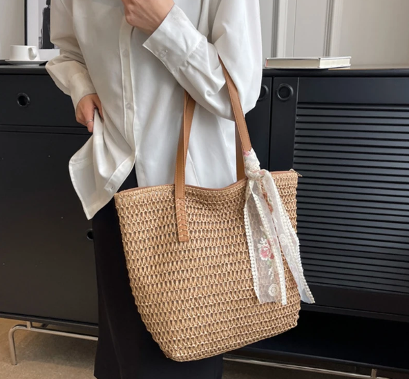 Woven Open-Top Everyday Tote