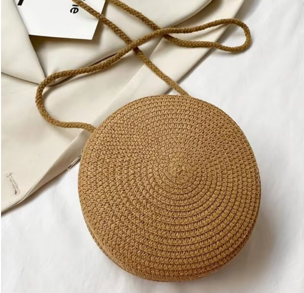 Woven Circle Crossbody Bag