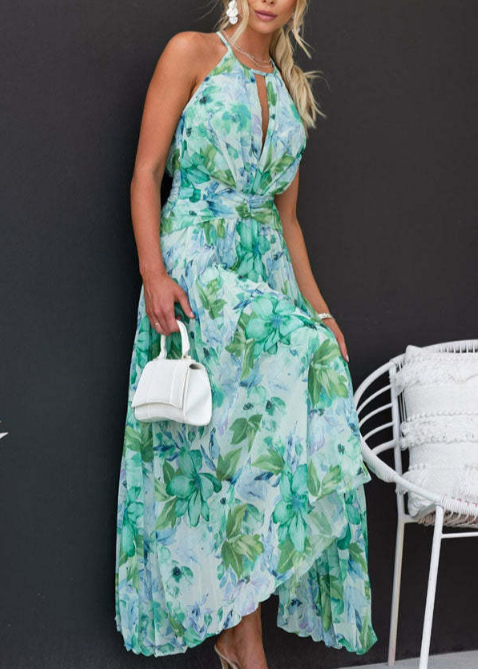 Elisa Flower geplooide jurk