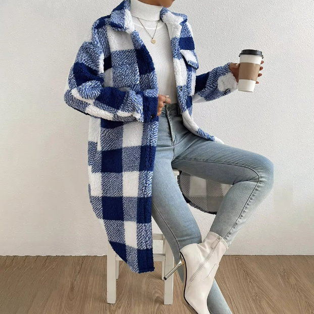Blue Check Fleece Jacket