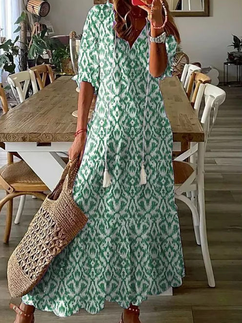 Valerie geprinte bohemian jurk