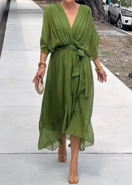 Amanda Vleermuismouwen Elegante Zomerjurk