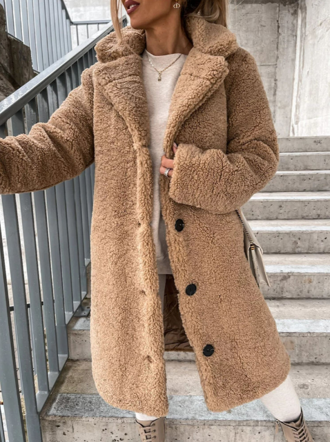 Oversized Textured Button Coat