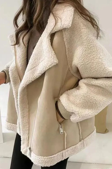 Oversized Zip Shearling Jacket