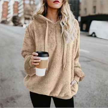 Athena Teddy Hoodie met trekkoord