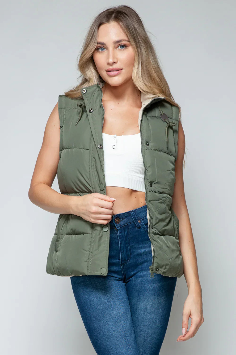 Padded Zip-Up Hooded Vest