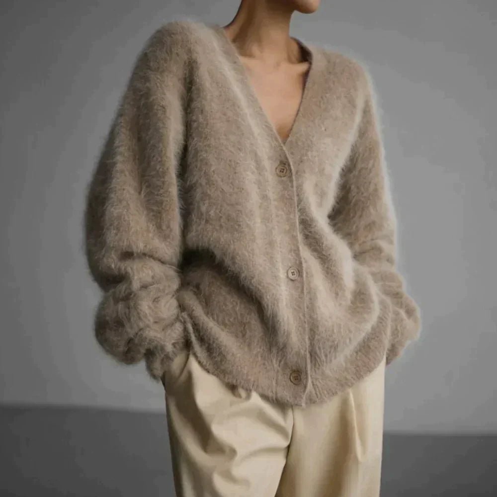 Oversized Soft Wool Blend Cardigan